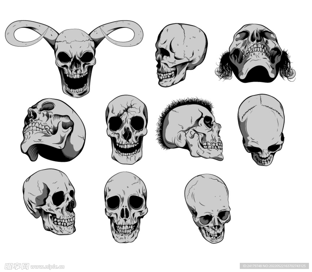 骷髅头矢量素材