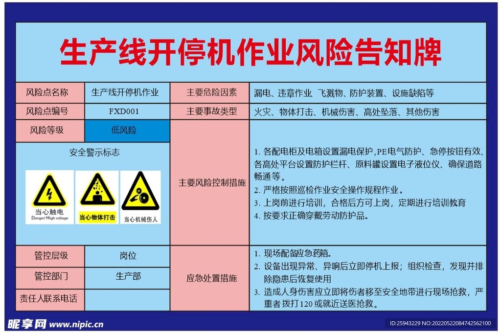 搅拌站作业风险告知牌