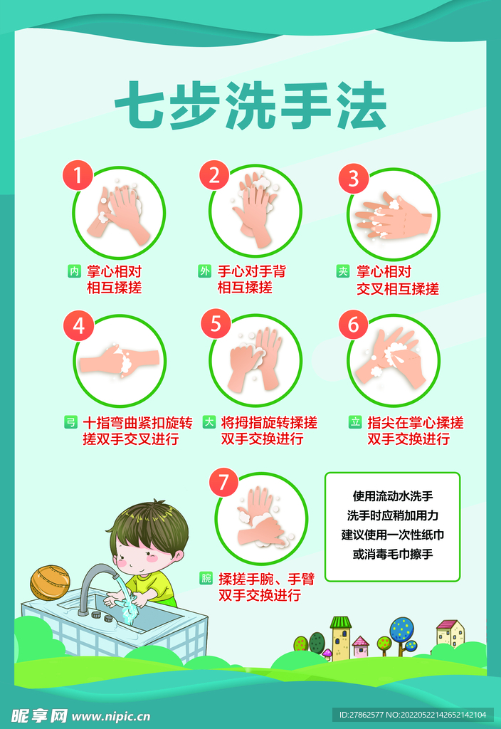 洗手七步法