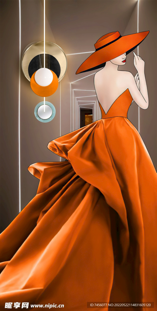轻奢美女高清装饰画挂画