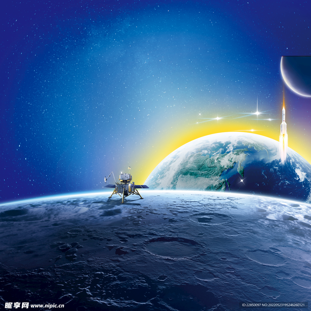 太空登月海报