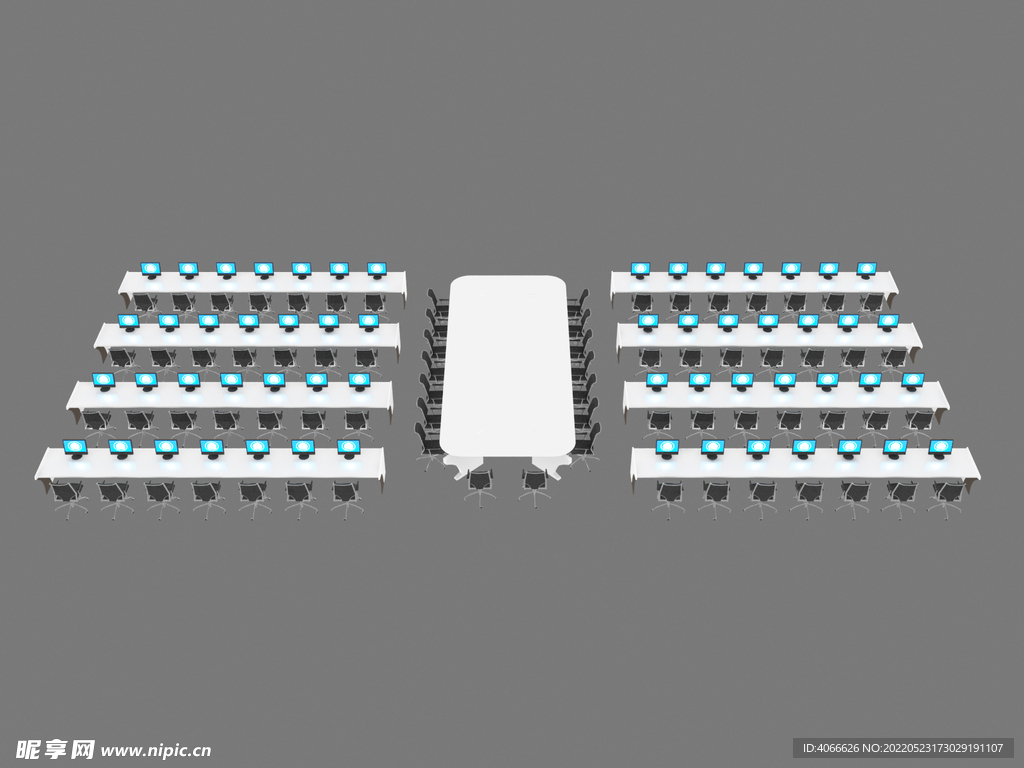 电脑会议桌3d模型