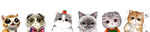 水彩卡通猫简约挂画装饰画