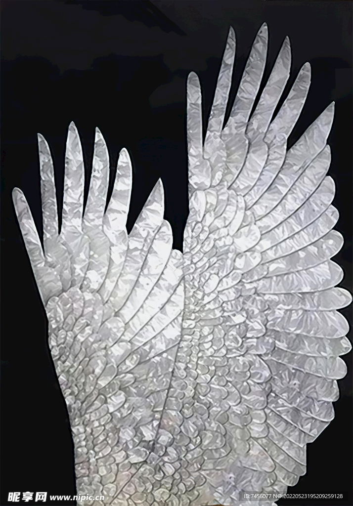 翅膀水彩艺术挂画装饰画