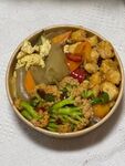 菜花鸡蛋盖浇饭