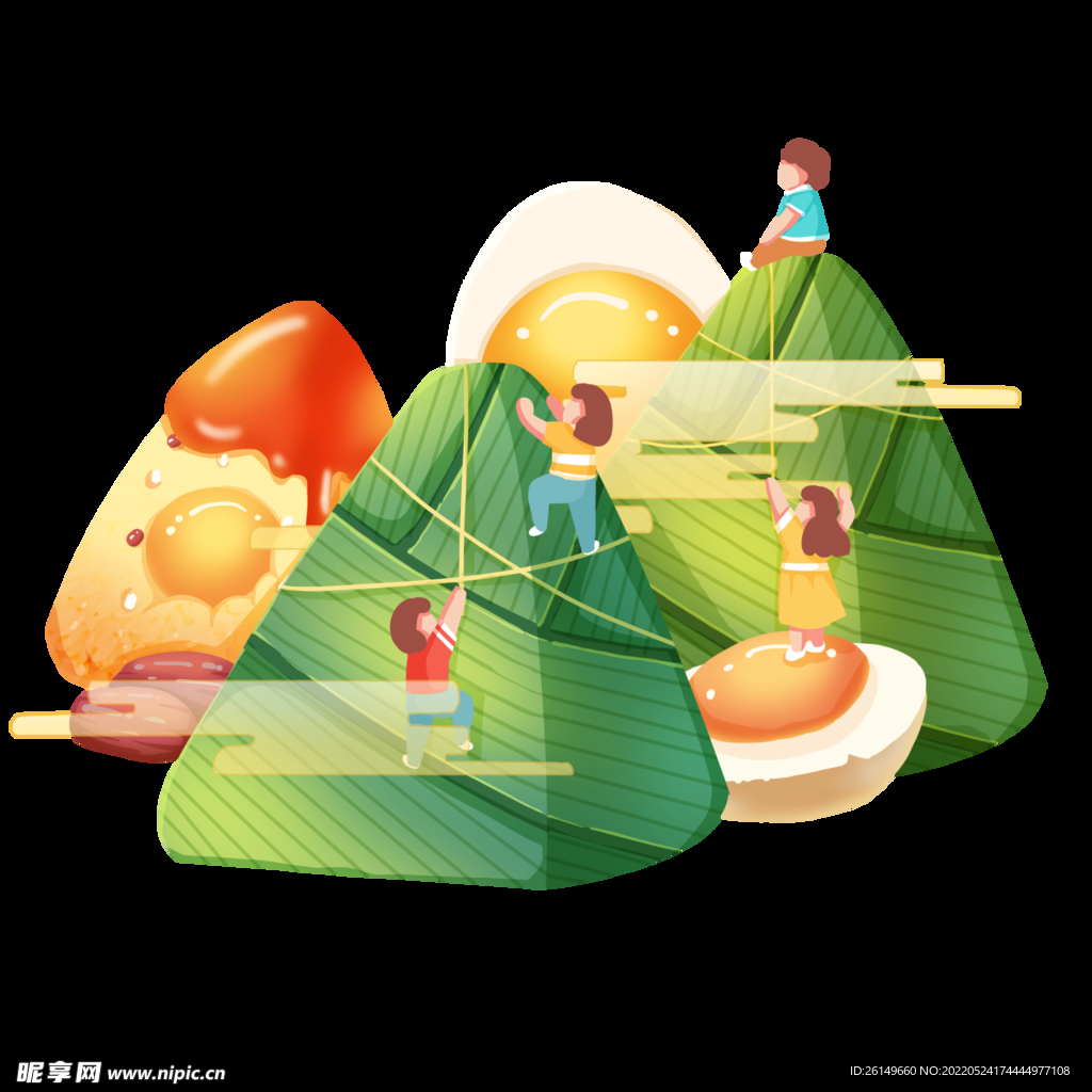 端午节粽子山爬山创意