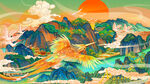 传统中国风插画背景海报