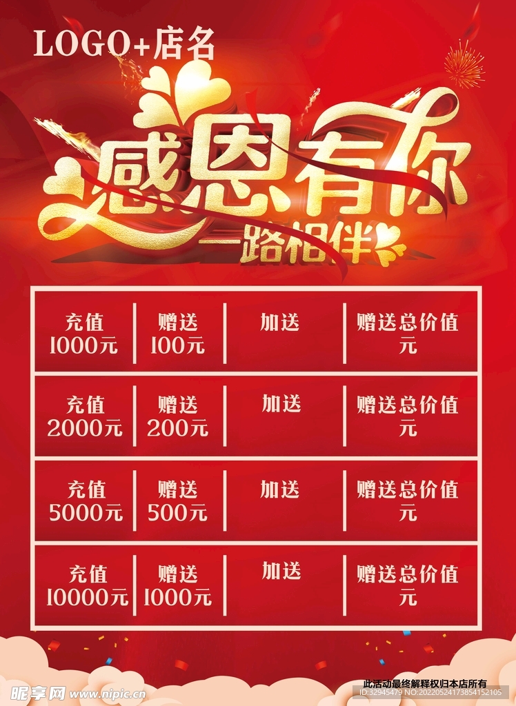 感恩有您 充值