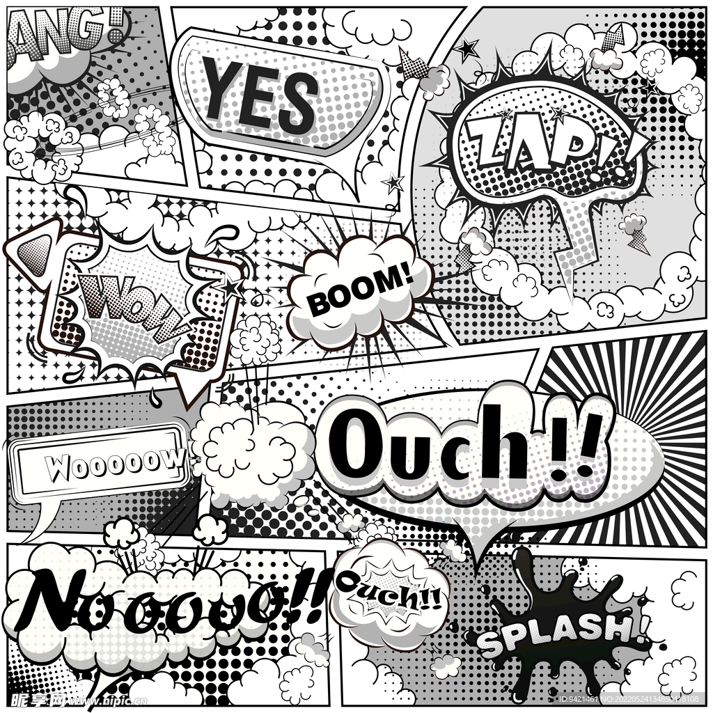 黑白插画漫画