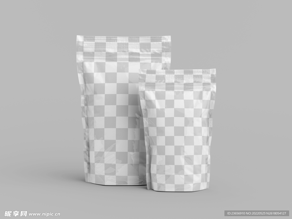 自立自封铝箔零食袋子样机 