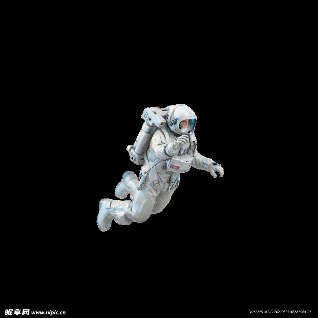 白色炫酷太空悬浮3D宇航员