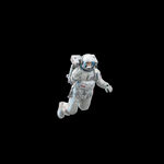 白色炫酷太空悬浮3D宇航员