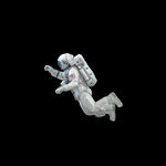 白色炫酷太空悬浮3D宇航员