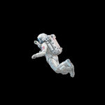 白色炫酷太空悬浮3D宇航员