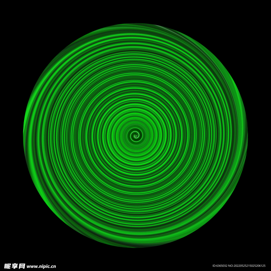 旋转的绿色线条