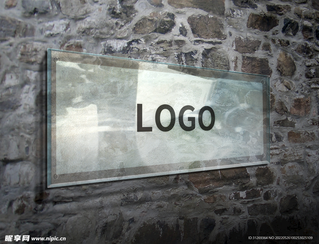 玻璃牌子logo效果图