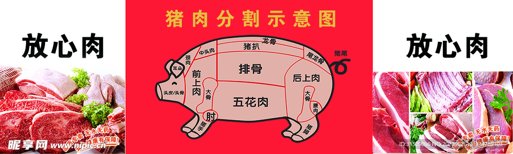 超市猪肉摊位广告
