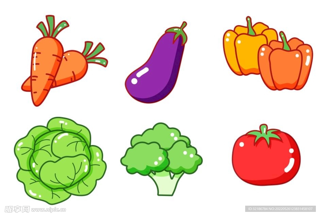 儿童节矢量卡通蔬菜