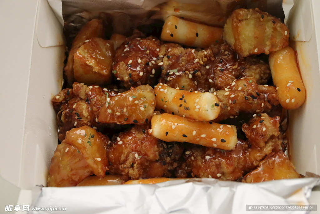 年糕韩式炸鸡街头小吃美食品餐饮
