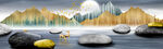 山水湖泊麋鹿艺术挂画装饰画