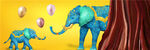 大象水彩气球艺术挂画装饰画