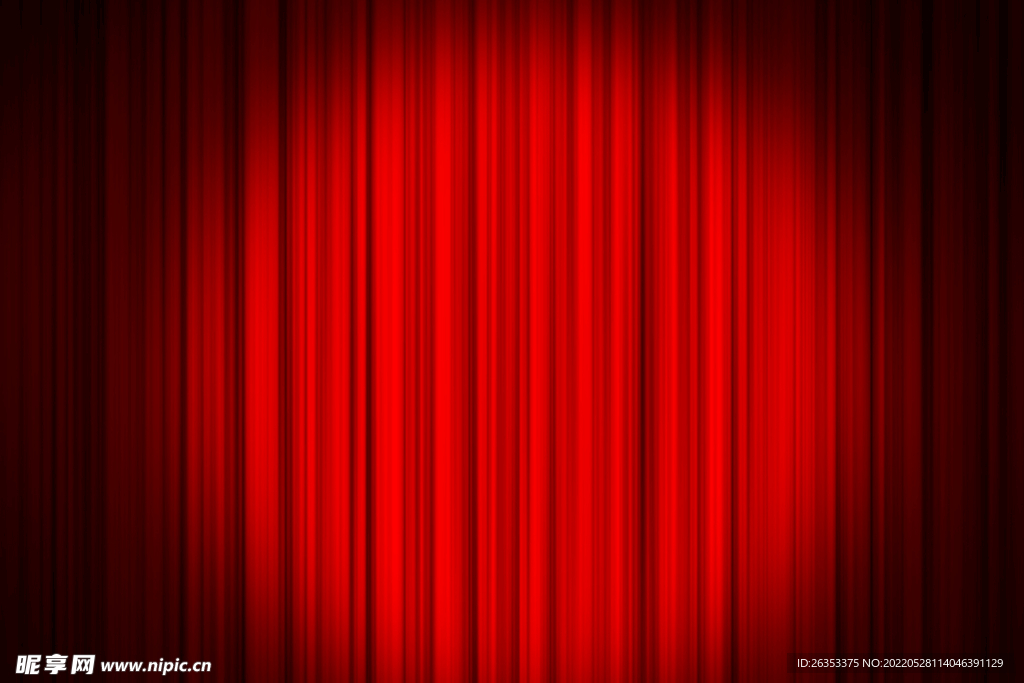 红色舞台幕布背景聚光灯效果