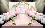 粉色大理石纹婚礼效果图