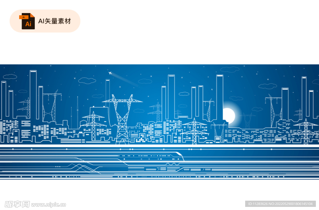 线描都市建筑