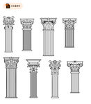 罗马柱石柱素材