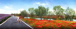 绿化效果图  花海 景观   