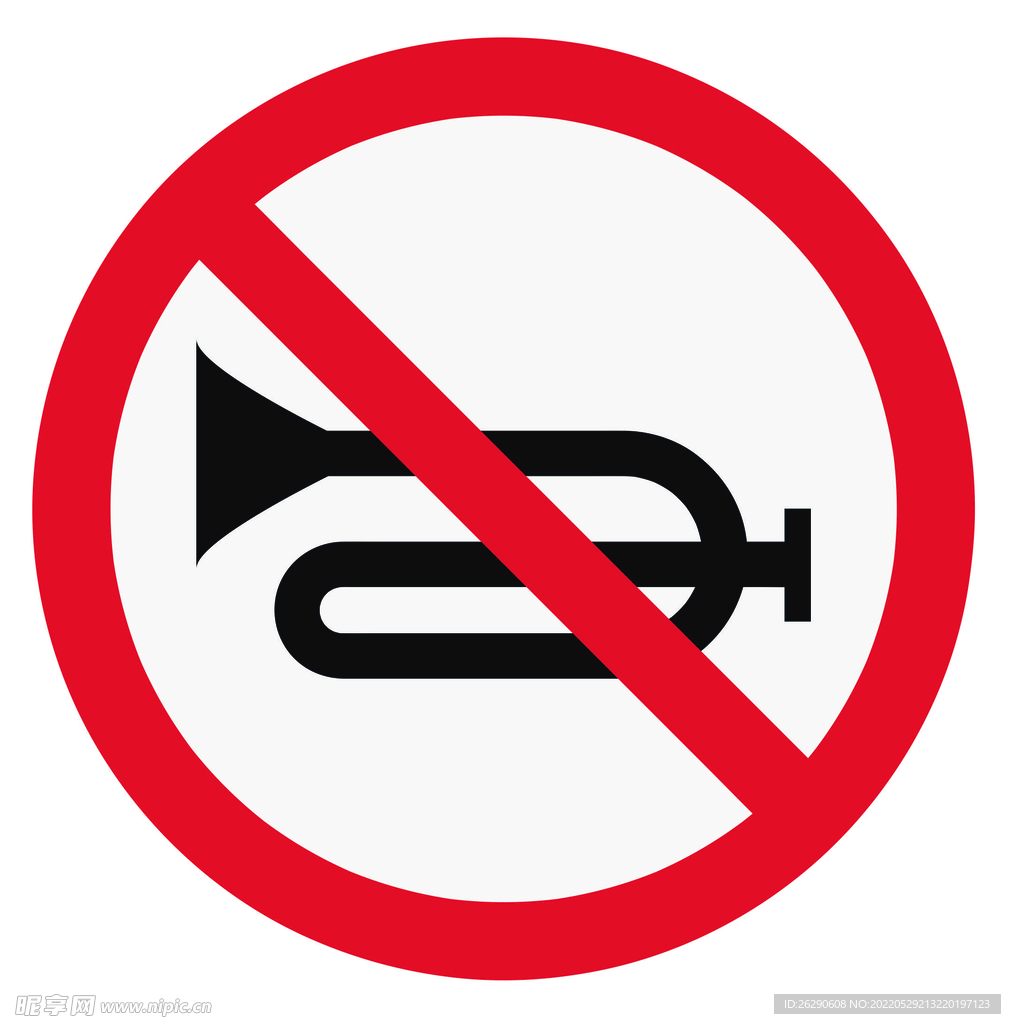 禁止按喇叭标志卡通图片