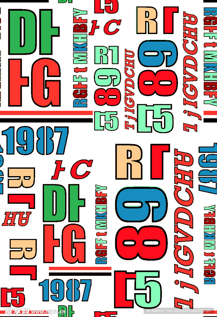 字母数字印花