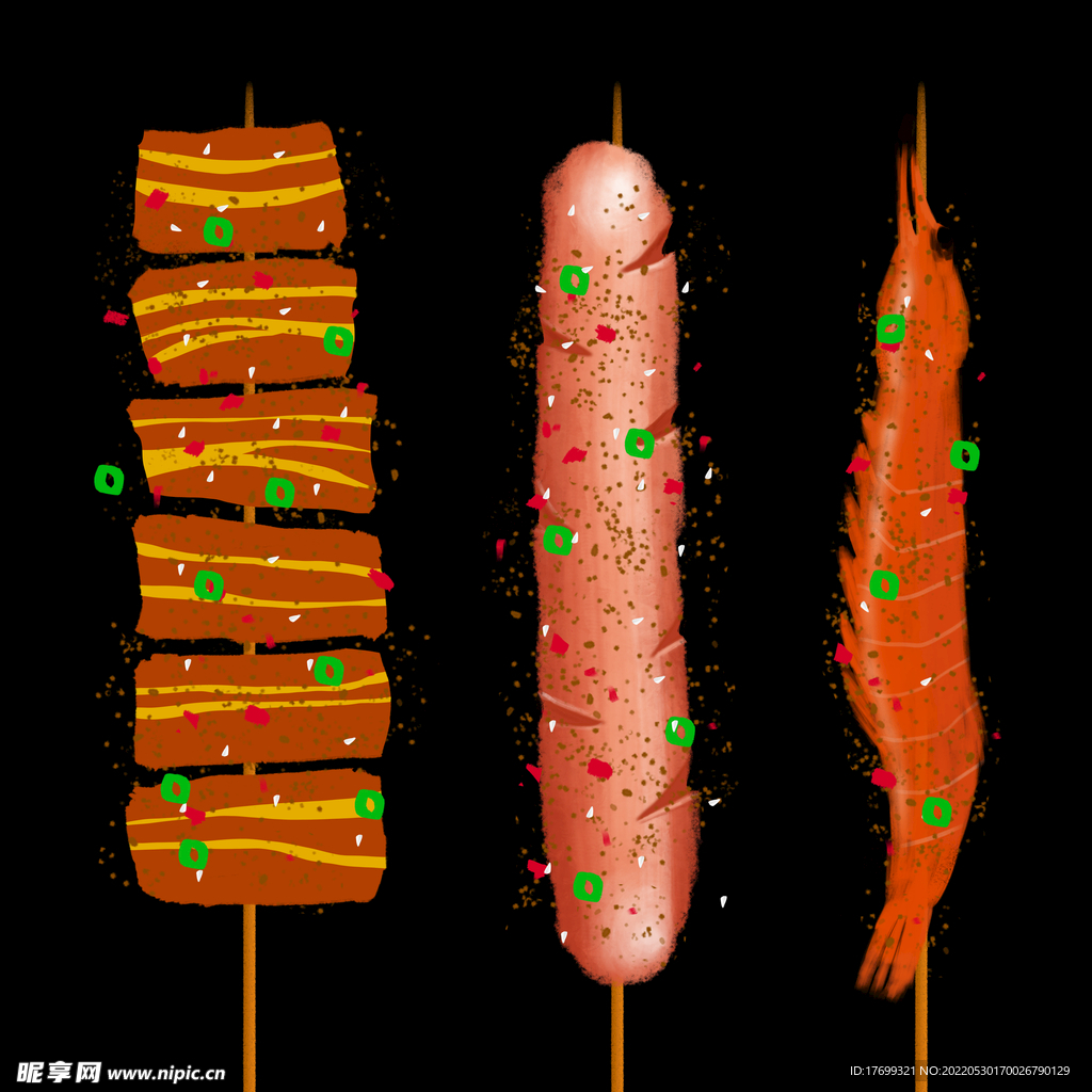 烤串插画