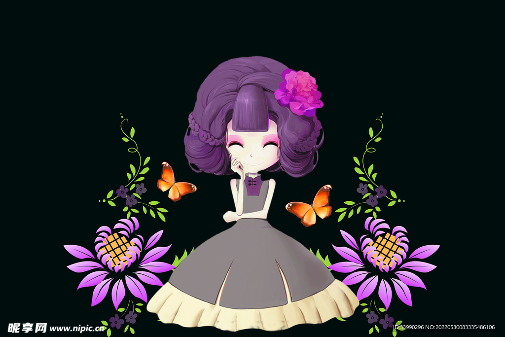 紫花小女孩