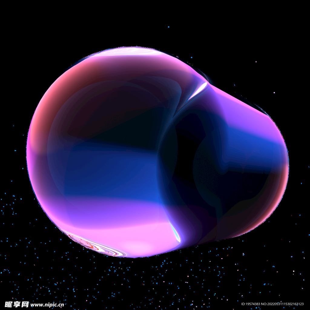 紫光科技感几何体