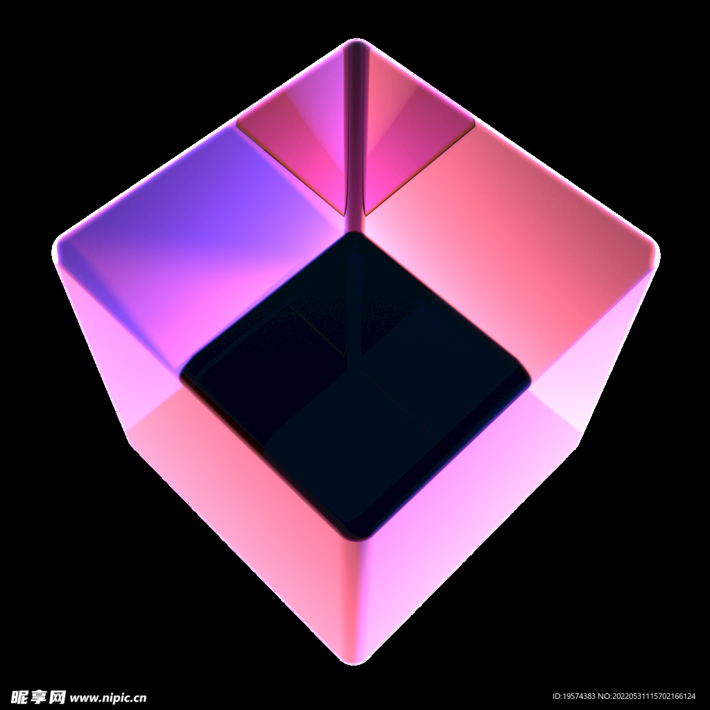 紫光科技感几何体