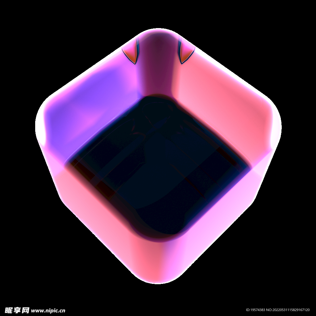 紫光科技感几何体