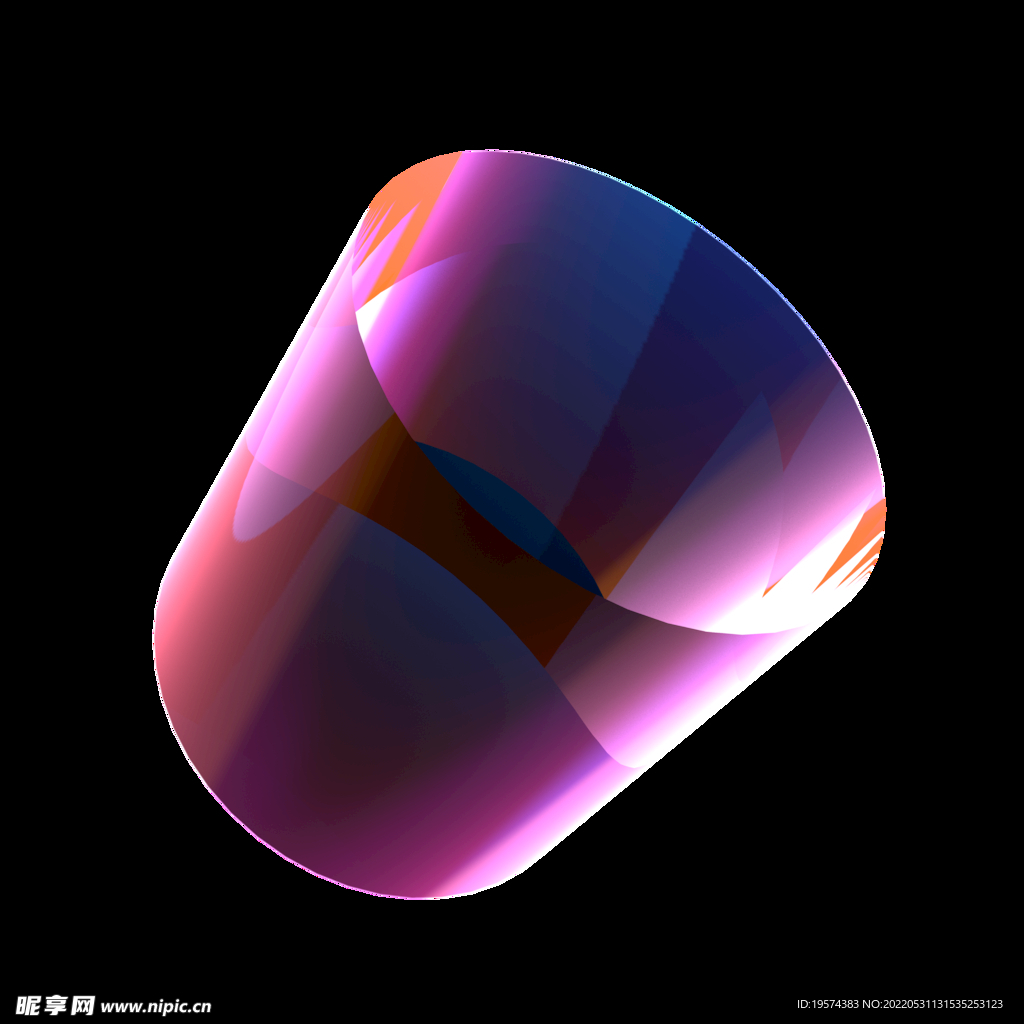 紫色立体圆柱