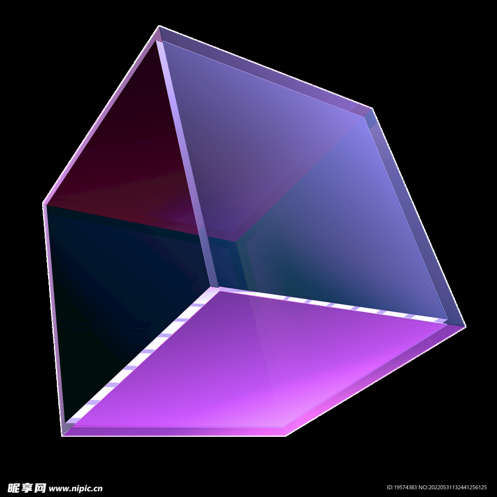 紫光科技感几何体