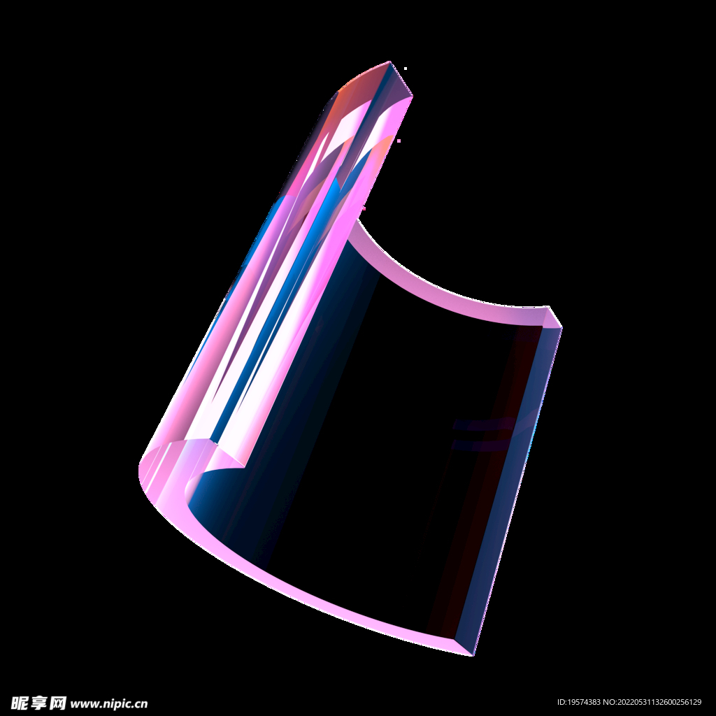 紫光科技感几何体