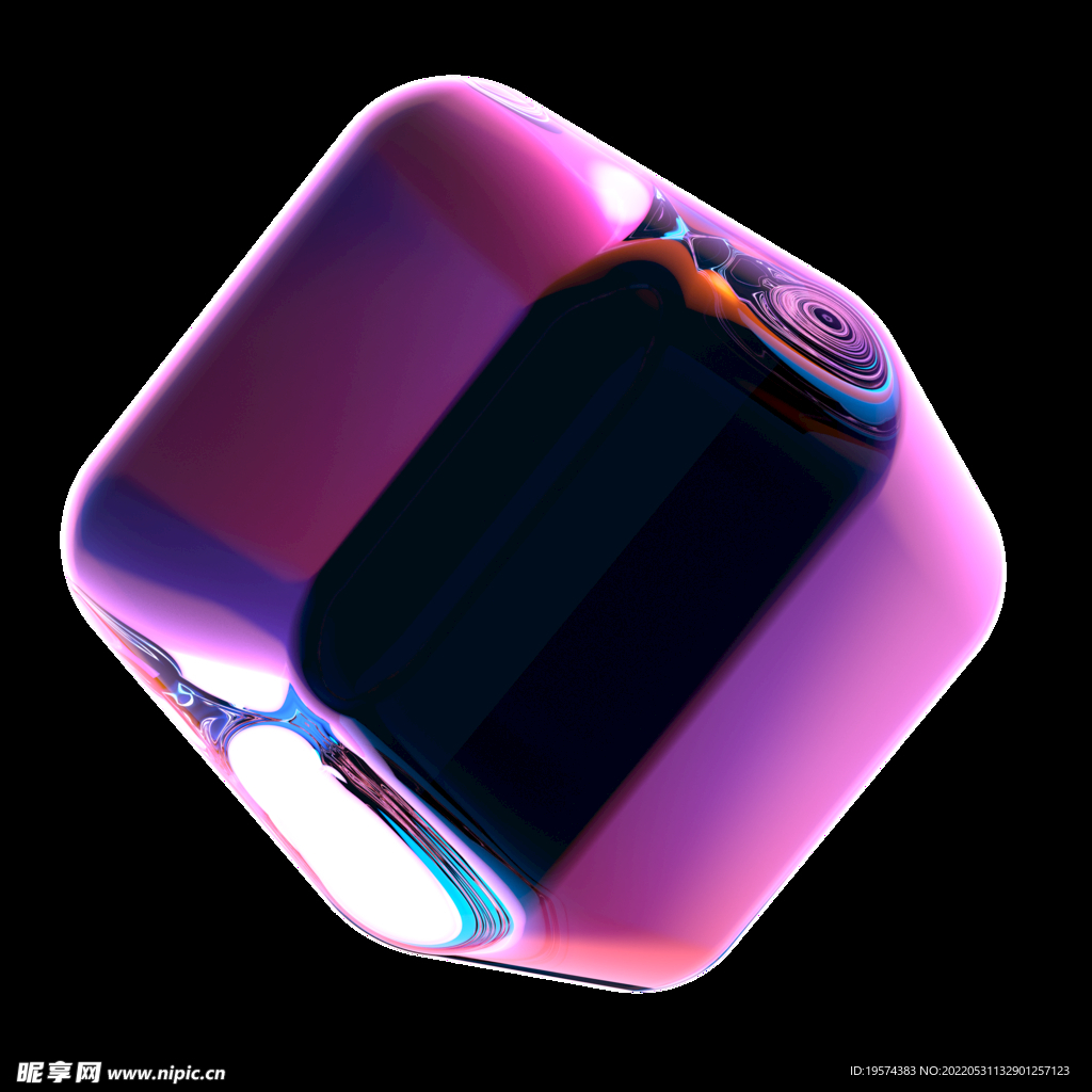 紫光科技感几何体