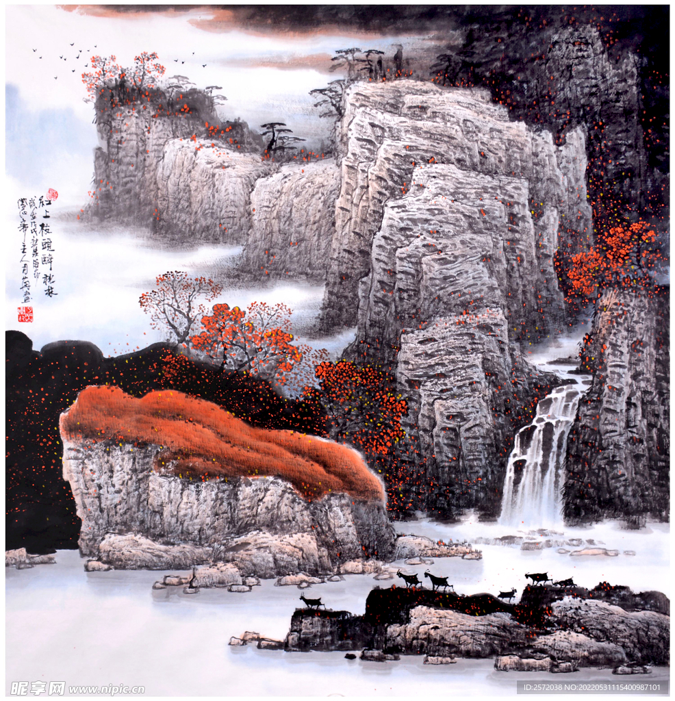 红上枝头醉秋林