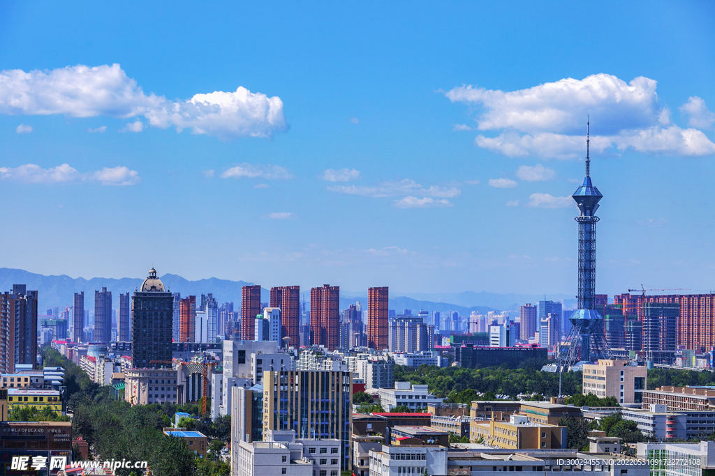 河北省石家庄航拍风景图