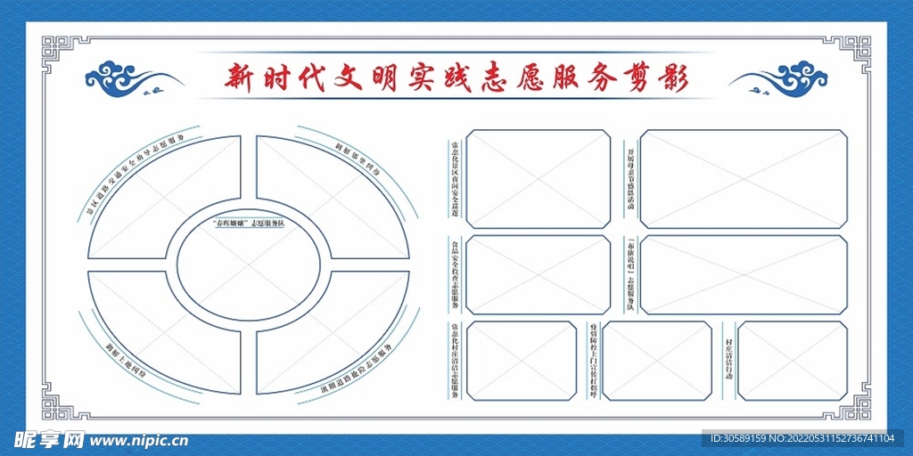 新时代文明实践志愿服务剪影展板