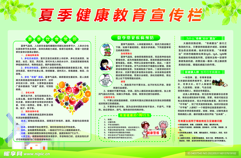 夏季健康教育宣传栏