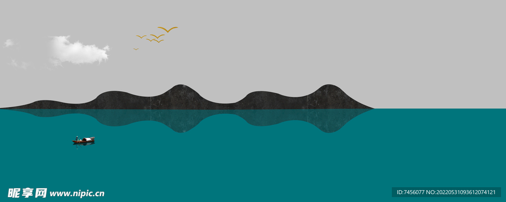 海平面山脉挂画装饰画