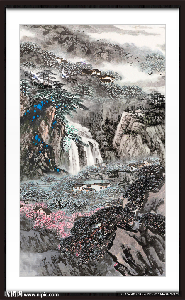 竖式山水画 