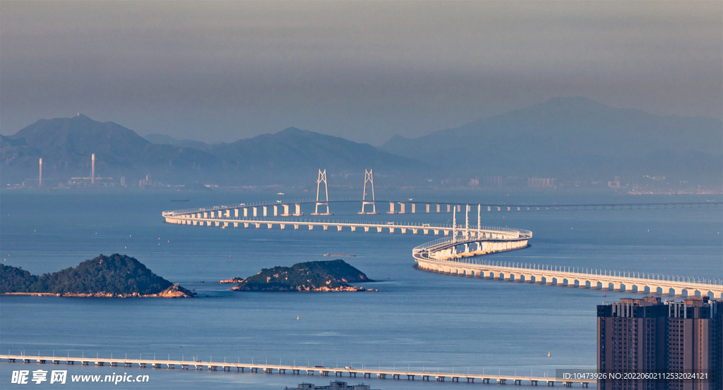 珠海港珠澳大桥海景风光