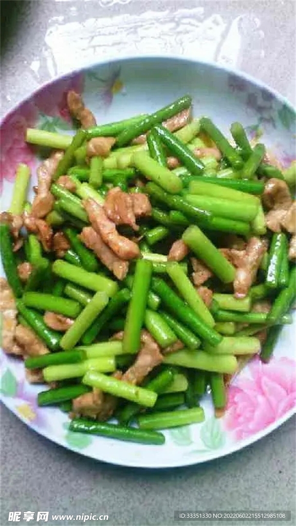 蒜苔肉丝
