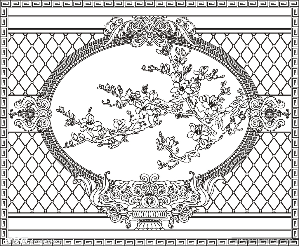 艺术玻璃欧式玉兰花素材花卉花开